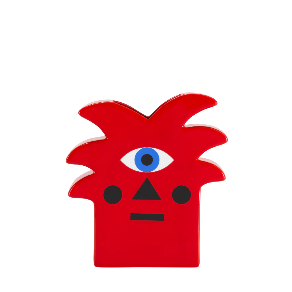 Qeeboo - Oggian Red Palm Ceramic Vase