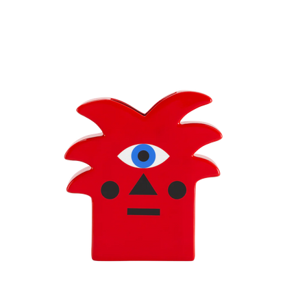 Qeeboo - Oggian Red Palm Ceramic Vase