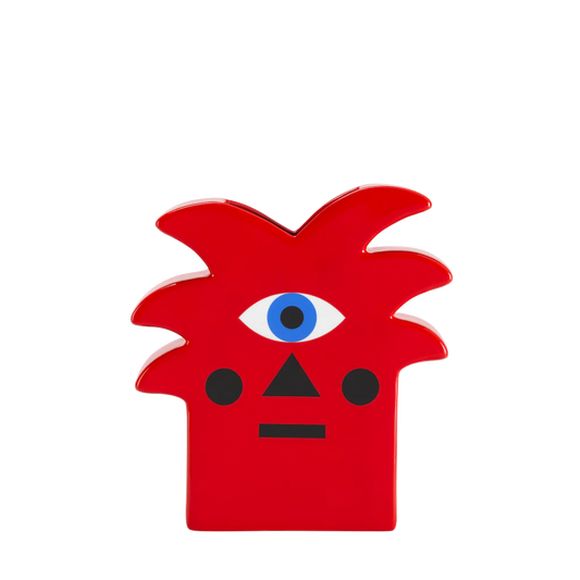 Qeeboo - Oggian Red Palm Ceramic Vase