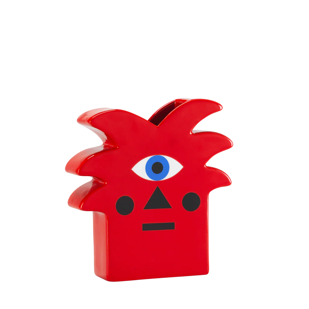 Qeeboo - Oggian Red Palm Ceramic Vase
