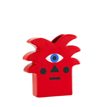 Qeeboo - Oggian Red Palm Ceramic Vase