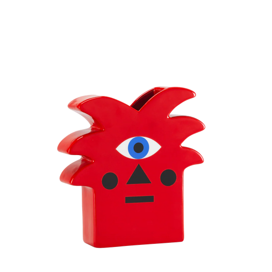 Qeeboo - Oggian Red Palm Ceramic Vase